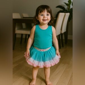 Jona Michelle Teal and Pink Tutu size 2T/3T